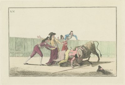 Plaat V (uit de serie Colección de las principales suertes de una corrida de toros) door Antonio Carnicero
