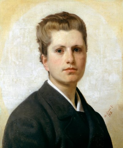 Portret van Alfredo Boattini door Antonio Ciseri (1821-1891) door Antonio Ciseri