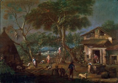 Italiaans Landschap, ca. 1750-1795 door Antonio Diziani