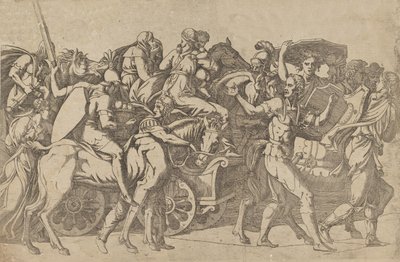 Een Romeins Leger op Mars - Troep Konvooi, 1540-45 door Antonio Fantuzzi
