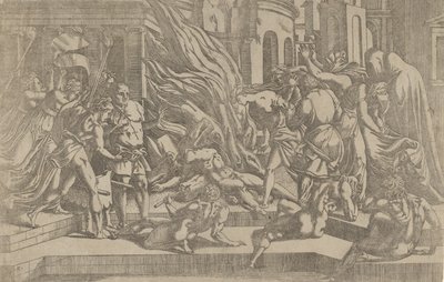 Verbranding van een Lijk, 1540-45 door Antonio Fantuzzi