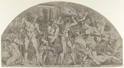 Meleager brengt het zwijnshoofd naar Atalanta, 1540-45 door Antonio Fantuzzi