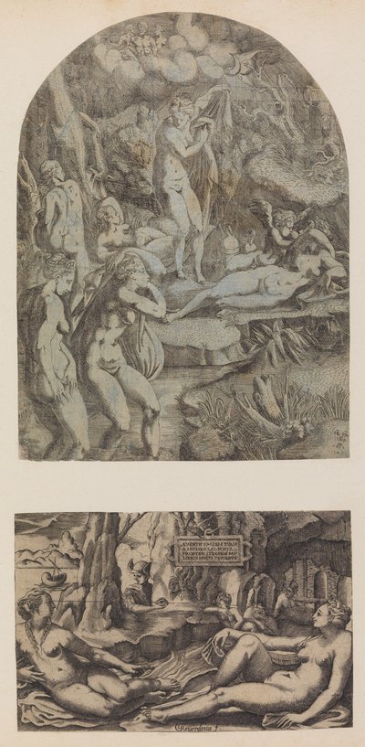 Venus en nimfen baden door Antonio Fantuzzi