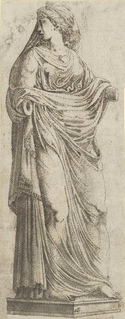 Vrouw Gedraaid naar Rechts, 1540-45 door Antonio Fantuzzi