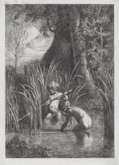 Vissen door Antonio Fontanesi