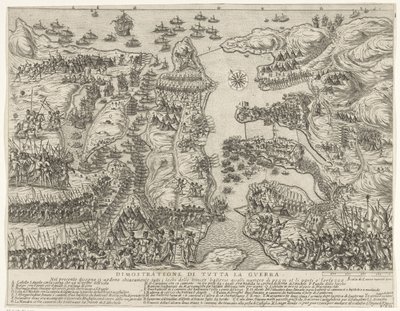 Overzicht van het gehele gevecht op Malta door Antonio Francesco Lucini