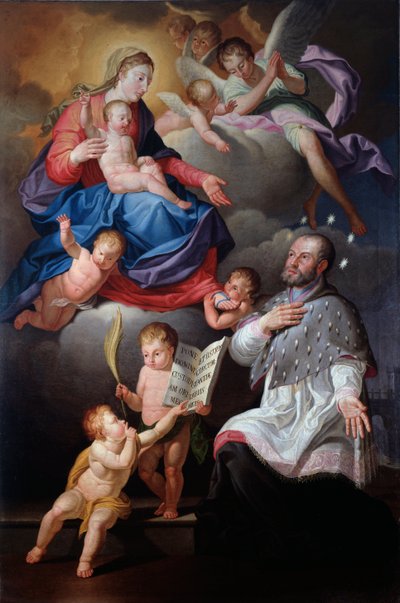 Sint Jan van Nepomuk met de maagd en het kind door Antonio Giolfi