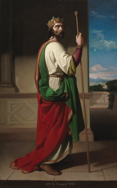 Portret van de Visigotische koning van Hispania Liuva I door Antonio Gisbert