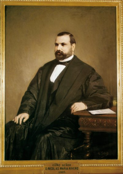Portret van Nicolas Maria Rivero (1814-1878), Spaanse politicus en leider van de Democratische Partij door Antonio Gisbert