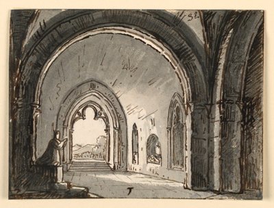 Interieur van kerk nabij Faenza door Antonio Giuseppe Basoli