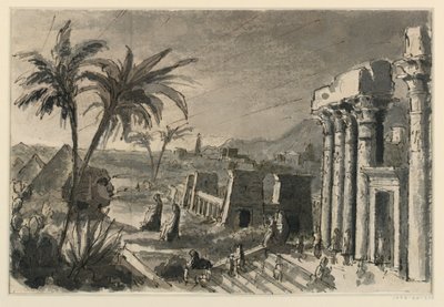Toneelontwerp, Egyptische stad door Antonio Giuseppe Basoli
