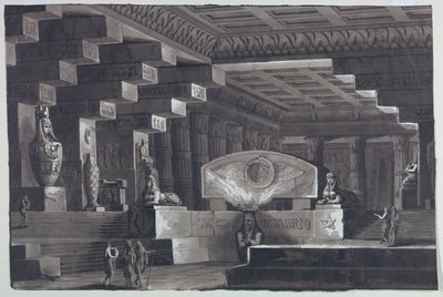 Toneelontwerp, Interieur van Egyptische Tempel door Antonio Giuseppe Basoli