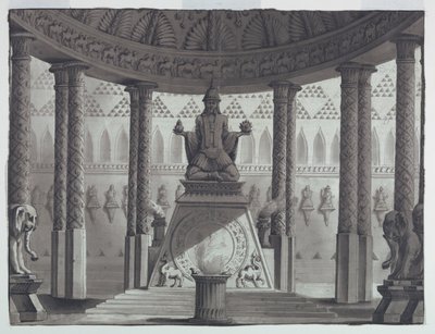 Toneelontwerp, Oriëntaalse tempel door Antonio Giuseppe Basoli