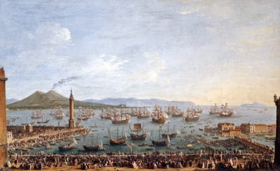 Vertrek van Karel III koning van Spanje en Napels uit Napels 1759 door Antonio Joli