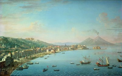 Napels vanaf de baai, met de Vesuvius op de achtergrond door Antonio Joli