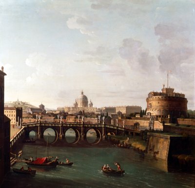 Rome, een uitzicht op de Tiber met het Castel Sant