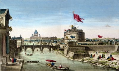 Rome, Een Uitzicht op de Tiber met het Castel Sant