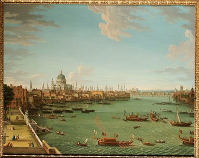 De Theems vanaf het Terras van Somerset House, kijkend naar de Stad, ca. 1745 door Antonio Joli