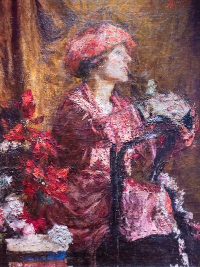 Enrica in paars door Antonio Mancini
