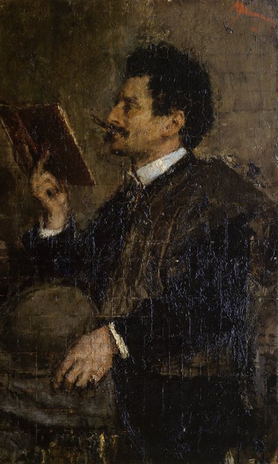 Portret van criticus Saverio Kambo door Antonio Mancini