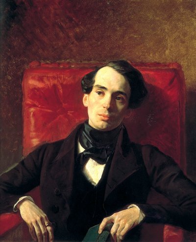 Portret van de auteur Alexander Strugovshchikov, 1808-1878, 1840 door Antonio Molinari
