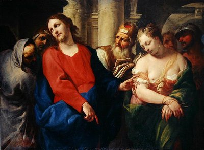 De Overspelige Vrouw voor Christus door Antonio Molinari