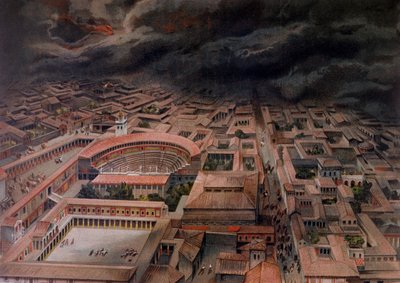 De Uitbarsting van de Vesuvius bij Pompeii in 79 AD door Antonio Niccolini