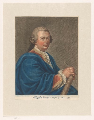 Portret van kunstenaar Francisco Preciado de la Vega door Antonio Pazzi