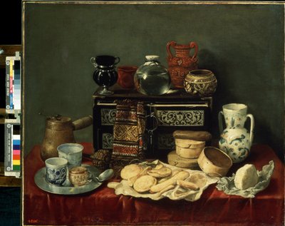 Stilleven met een ebbenhouten kist door Antonio Pereda y Salgado