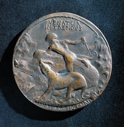 Bronzen medaille van Alfonso V van Aragon (1394-1458) door Antonio Pisanello
