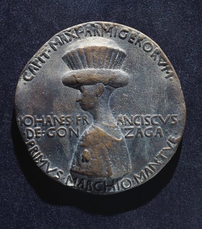 Bronzen medaille van Gianfrancesco Gonzaga (1395-1444), voorzijde, ontworpen door Antonio di Puccio Pisano, bekend als Pisanello (ca. 1395-1455), diameter 10,20 cm door Antonio Pisanello