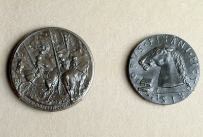 Medaglia di Francesco Sforza, heer van Cremona, te paard (brons) door Antonio Pisanello