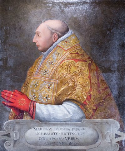 Portret van paus Martinus V Colonna door Antonio Pisanello