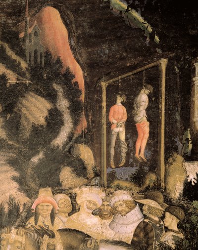 De gehangenen (detail) van St. George en de prinses door Antonio Pisanello