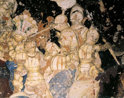 Toernooi-Slag van Louvezerp, fresco (detail) door Antonio Pisanello