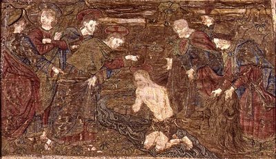 Christus Doopt St. Johannes de Doper, wandtapijt met scènes uit het leven van de heilige door Antonio Pollaiuolo