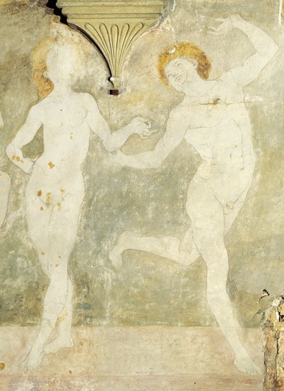 Naakte dans (detail) door Antonio Pollaiuolo