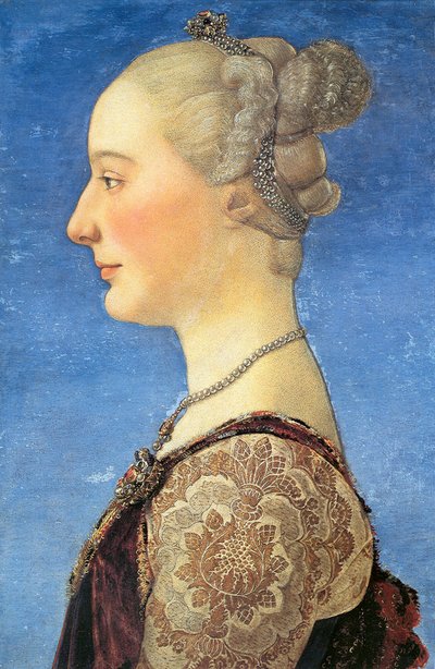 Portret van een jonge vrouw, 1475 door Antonio Pollaiuolo