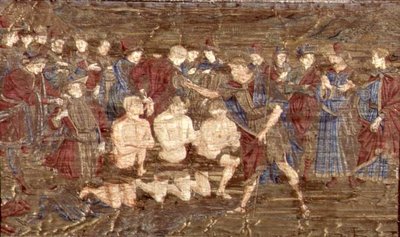 De doop van de neofieten, wandtapijt met scènes uit het leven van St. Johannes de Doper door Antonio Pollaiuolo