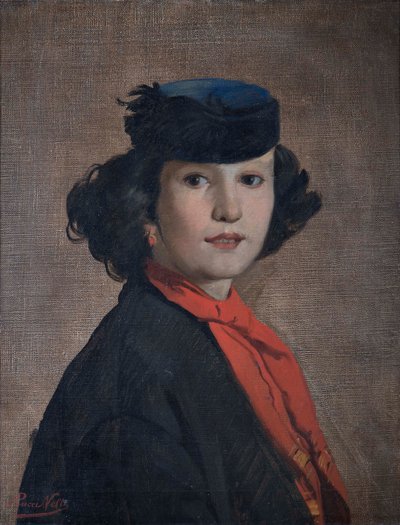 Portret van Nerina Badioli, ca. 1866 door Antonio Puccinelli