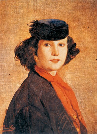 Portret van vrouw (Nerina Badioli) door Antonio Puccinelli