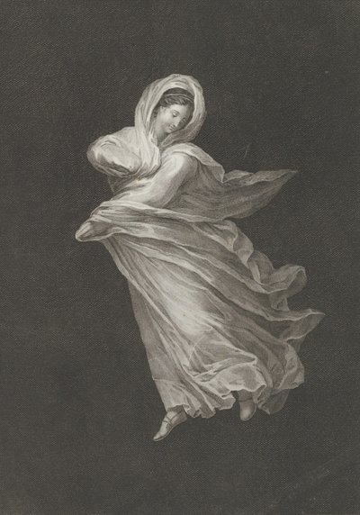 Een bacchante met vloeiende draperie, naar beneden kijkend, rechterarm gebogen en linkerarm..., ca. 1795-1847 door Antonio Ricciani