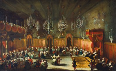 Bal ter ere van Anna Maria Luisa de Medici, keurvorstin van de Palts, ca. 1718-1719 door Antonio Stom