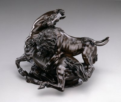Leeuw die een paard aanvalt, ca. 1580/90 door Antonio Susini