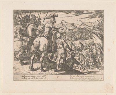 Alexander de Grote leidt een gevecht door Antonio Tempesta