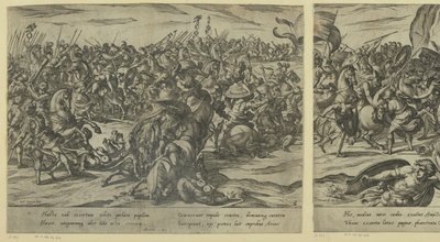De dood van Camillus in de strijd tussen Grieken en Romeinen door Antonio Tempesta