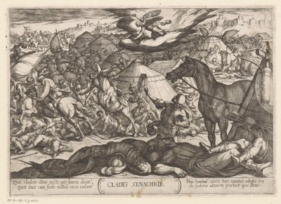De doodsengel overwint het leger van Sennacherib door Antonio Tempesta