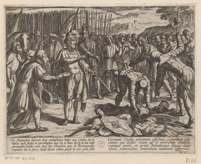Duitse gezanten bezoeken Julius Civilis De Bataafse oorlogen tegen de Romeinen door Antonio Tempesta