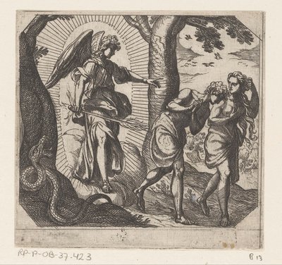 Verdrijving uit het Paradijs door Antonio Tempesta