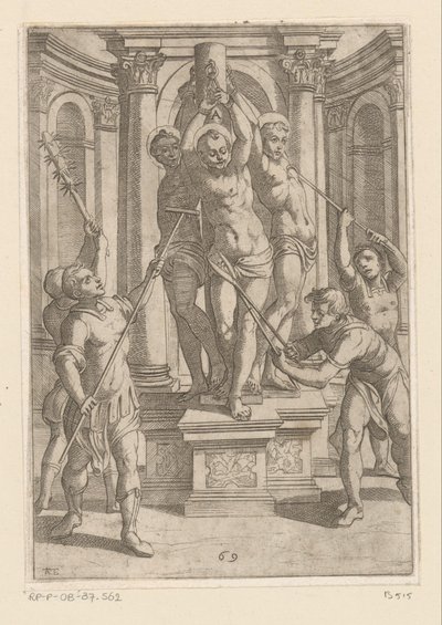 Foltering met stokken met scherpe punten door Antonio Tempesta